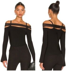 JONATHAN SIMKHAI Sarah Rib Halter Top In Black